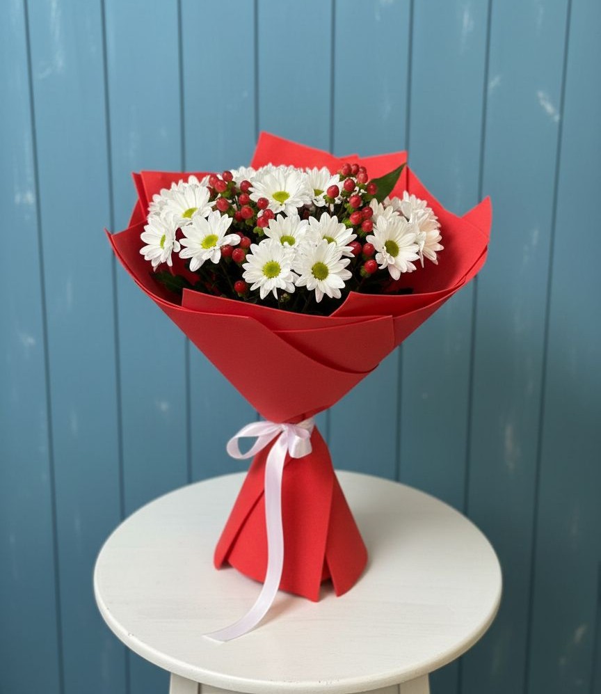 Букет цветов из: Хризантемы в Зиме