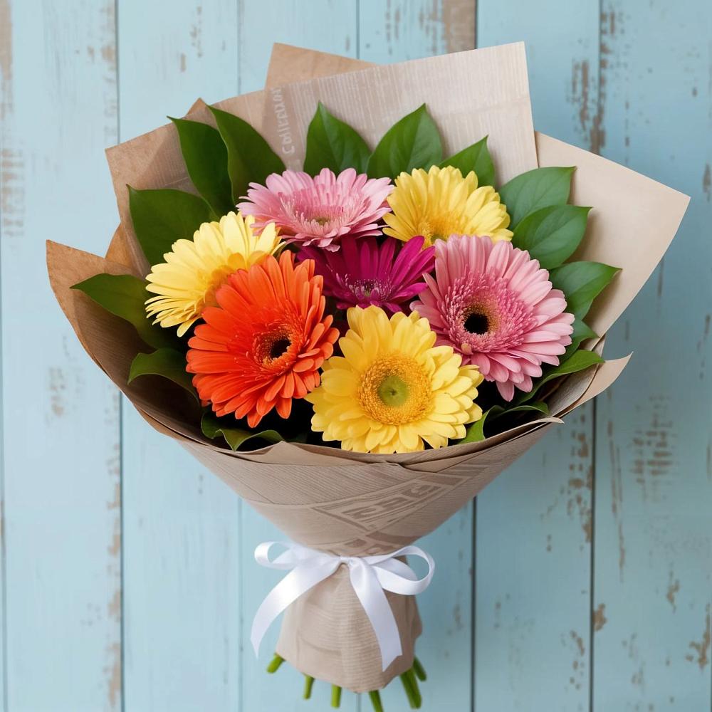 Букет цветов из: Герберы в Зиме