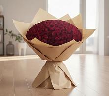 Букет 101 Красная роза в Зиме