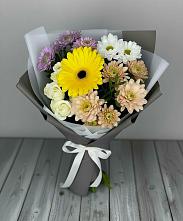 Букет цветов из:  Розы, Герберы и Хризантемы #REPLACE_PRED# Зиме