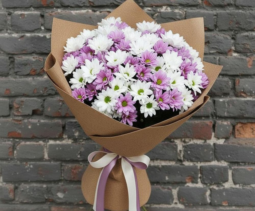 Букет цветов из: Хризантемы в Зиме