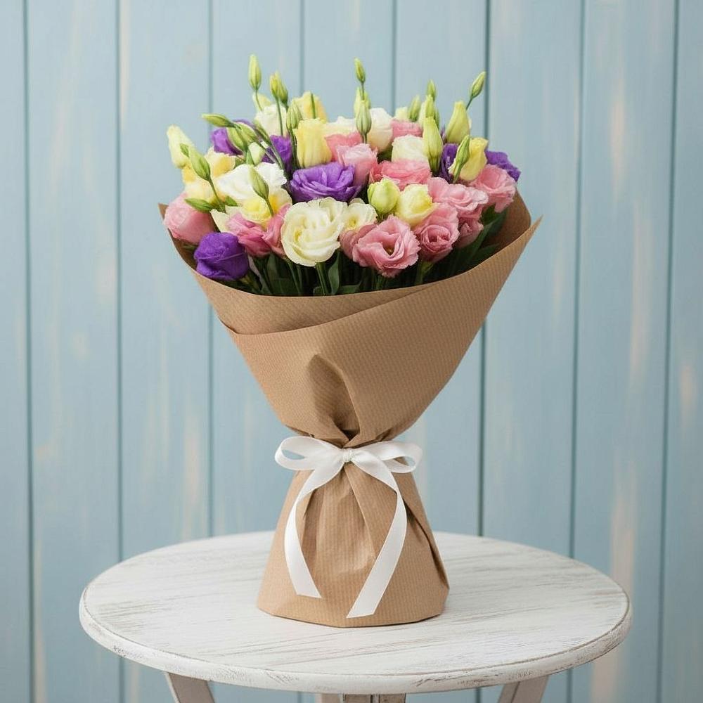 Букет цветов из: Лизиантусы в Зиме