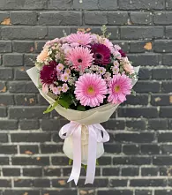 Букет цветов из:  Герберы и Хризантемы #REPLACE_PRED# Зиме