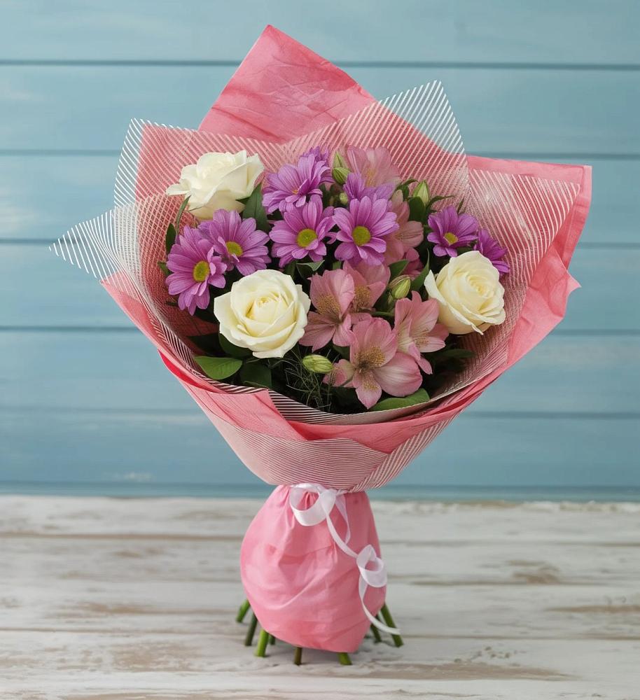 Букет цветов из: Герберы в Зиме