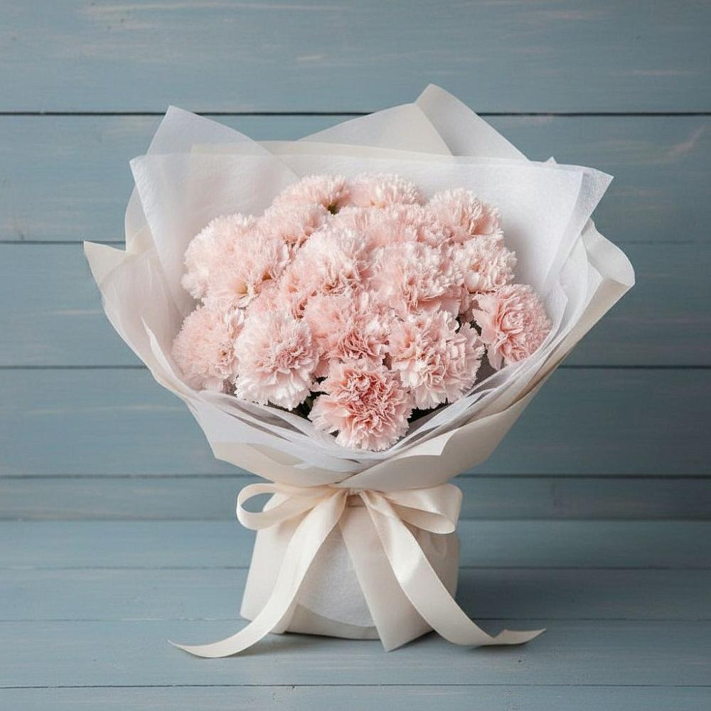 Букет цветов из: Гвоздики в Зиме