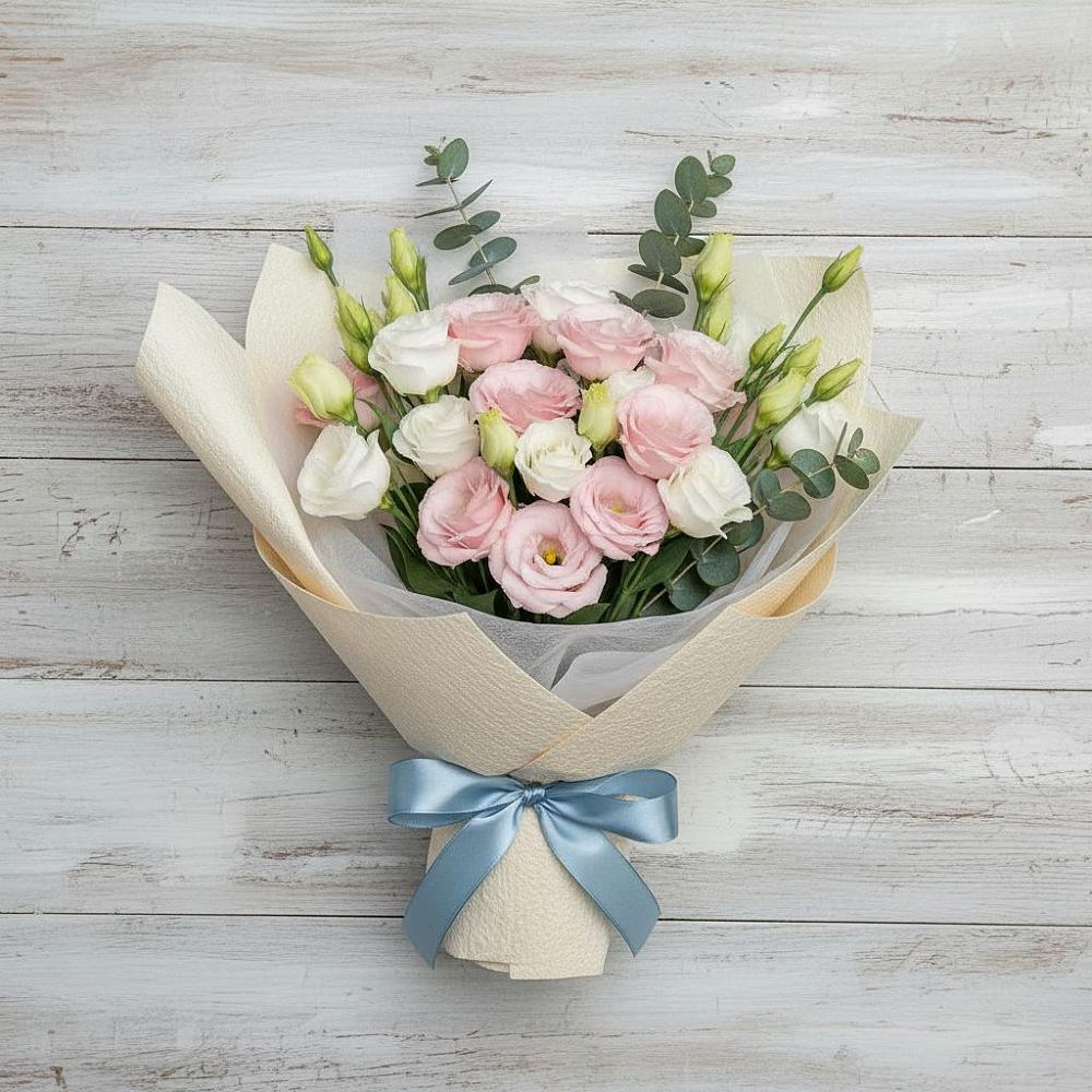 Букет цветов из: Лизиантусы в Зиме